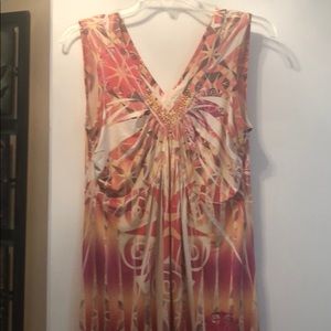 V neck colorful dress